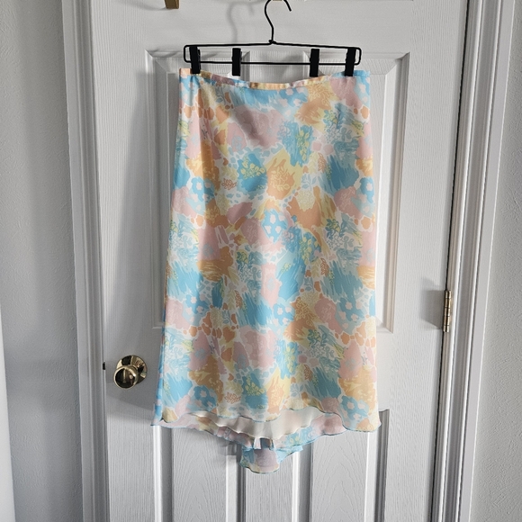 NWOT Tribal Pastel Floral Skirt + Blouse 2 Piece Set - Picture 9 of 15